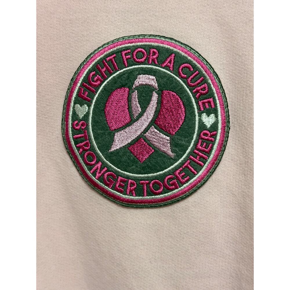 Womens Pink Fight For A Cure Hoodie Sweatshirt Breast Cancer Sweat Shirt Mediuma - Picture 2 of 7
